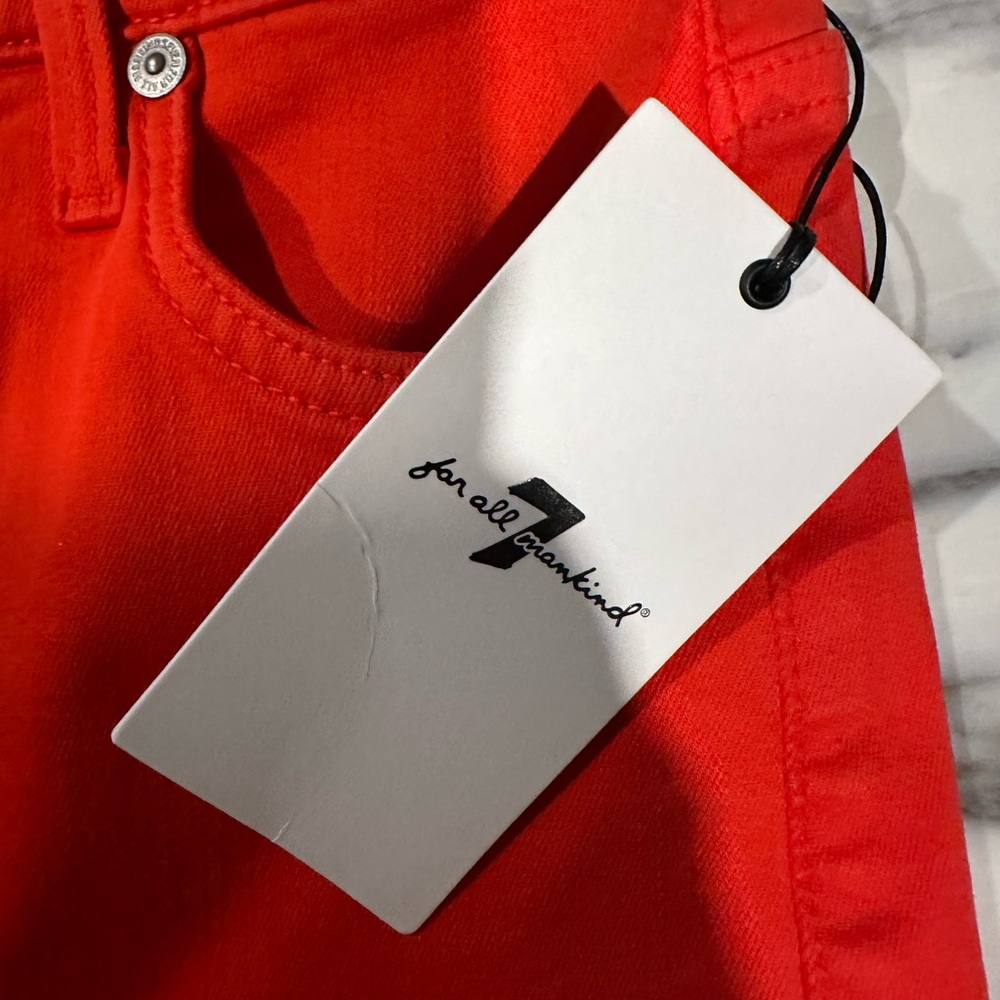 7 For All Mankind High Rise Skinny Red - Picture 4 of 9